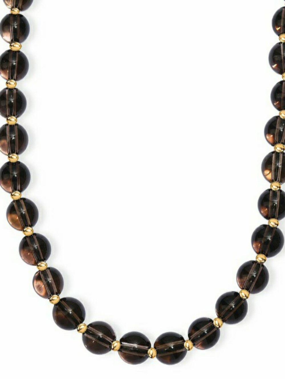 NWT, AAA Natural Smoky Quartz Beaded Necklace